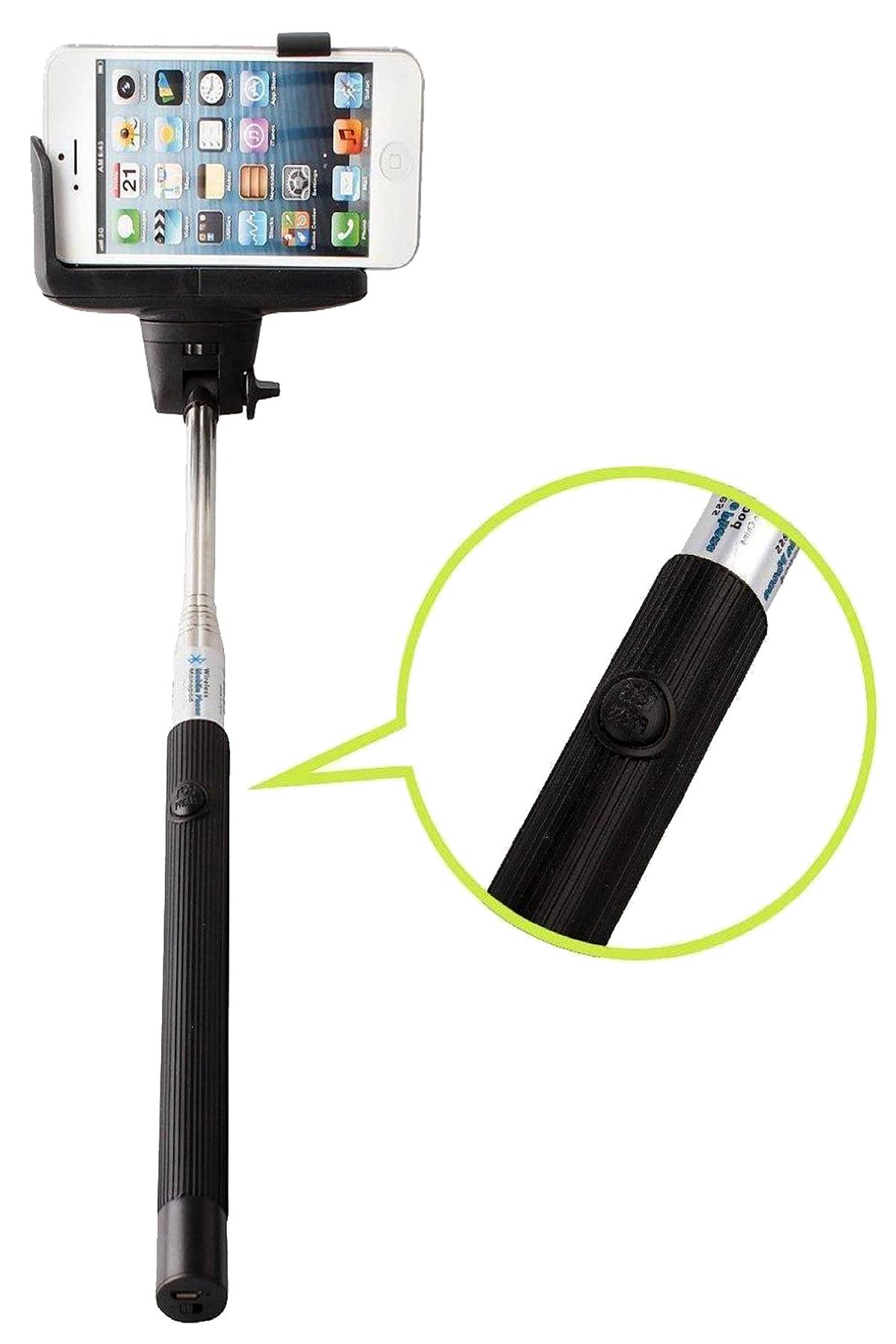 Polaroid Black Extendable Wireless Bluetooth Selfie Stick