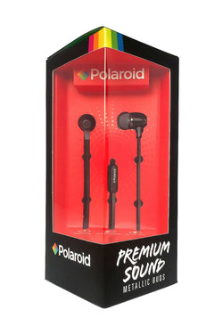 Polaroid Black Metallic Premium Sound Earbuds with Microphone thumbnail 1