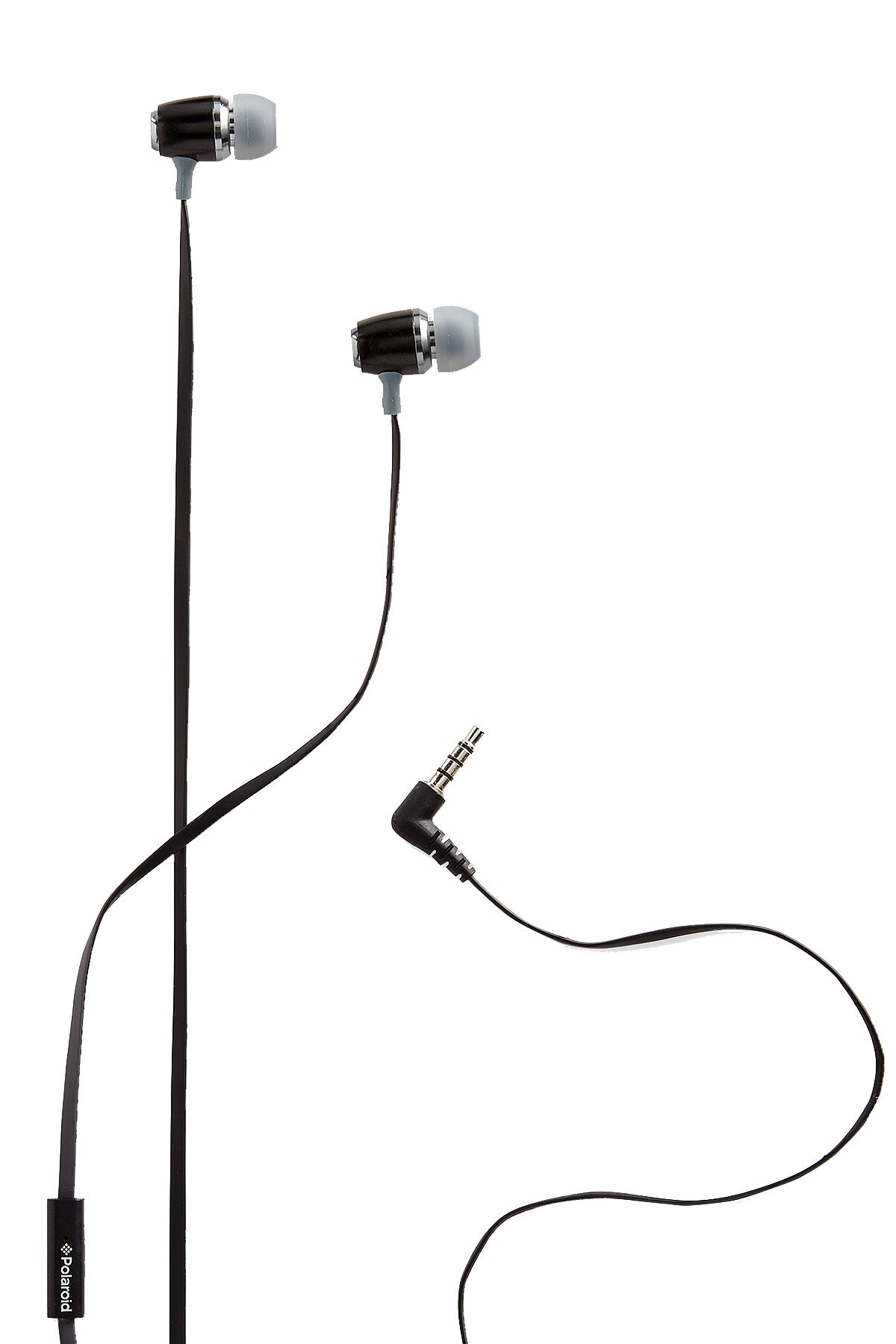 Polaroid Black Metallic Premium Sound Earbuds with Microphone