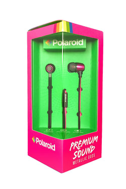 Polaroid Pink Metallic Premium Sound Earbuds with Microphone thumbnail 1