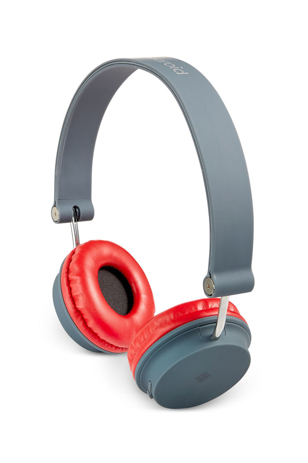 Polaroid Red/Gray Foldable Bluetooth Wireless Headphones