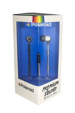 Polaroid White Metallic Premium Sound Earbuds with Microphone thumbnail 1