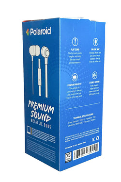 Polaroid White Metallic Premium Sound Earbuds with Microphone thumbnail 3