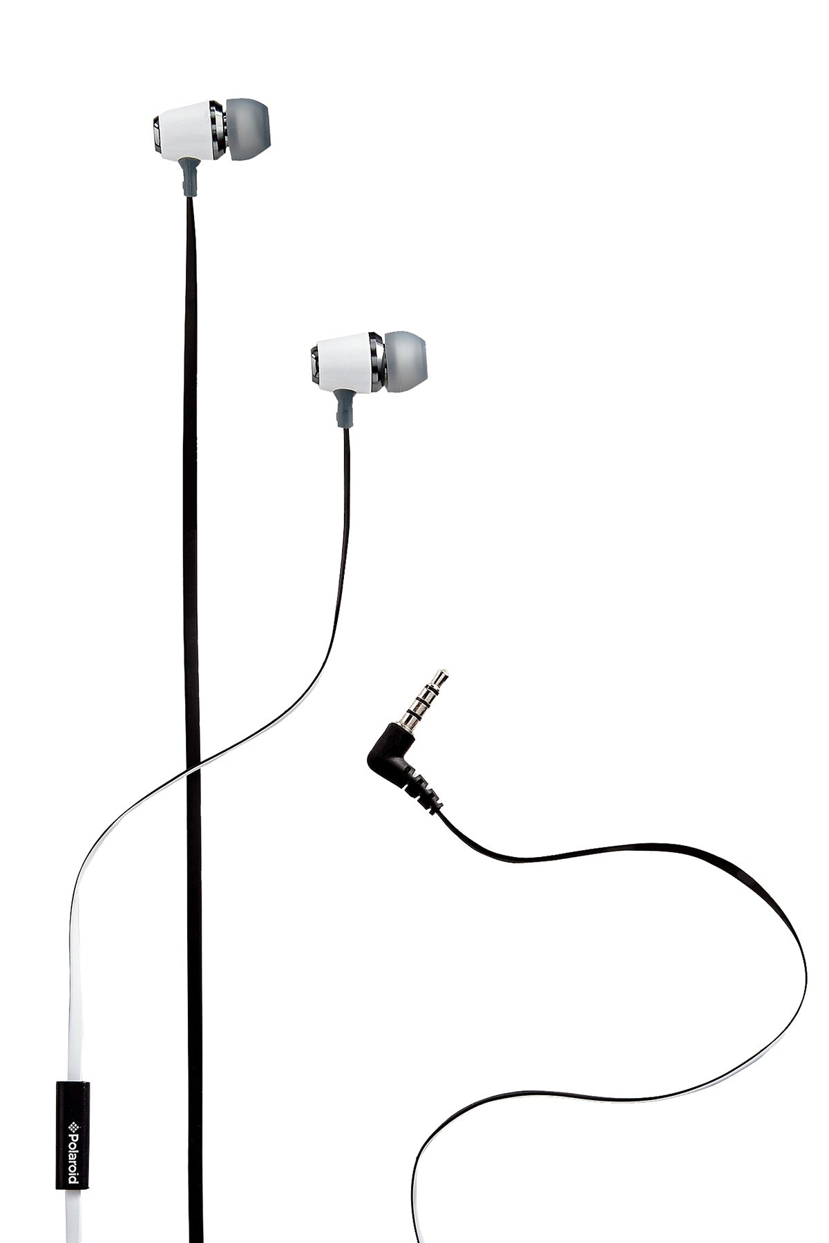 Polaroid White Metallic Premium Sound Earbuds with Microphone