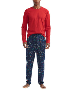 Polo Ralph Lauren 2-pc. Solid Long-sleeve Sleep T-shirt & Printed Pajama Pants Set Navy thumbnail 1