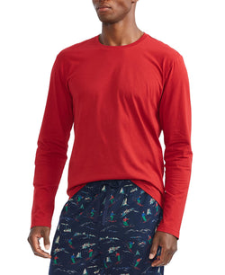 Polo Ralph Lauren 2-pc. Solid Long-sleeve Sleep T-shirt & Printed Pajama Pants Set Navy thumbnail 3