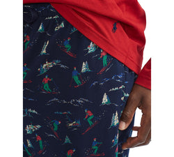 Polo Ralph Lauren 2-pc. Solid Long-sleeve Sleep T-shirt & Printed Pajama Pants Set Navy thumbnail 4