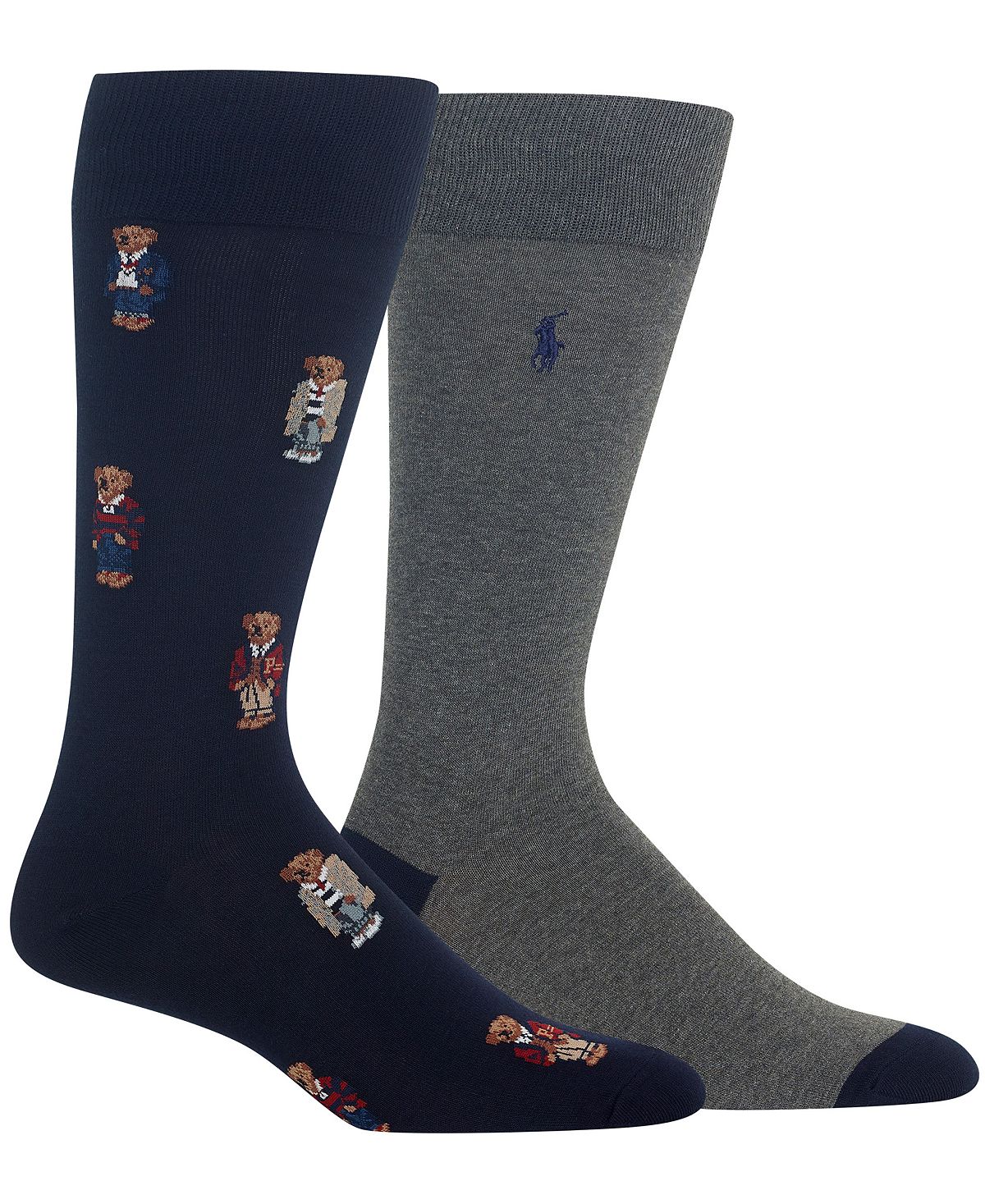 Polo Ralph Lauren 2-pk. Bear Quad Dress Socks Navy