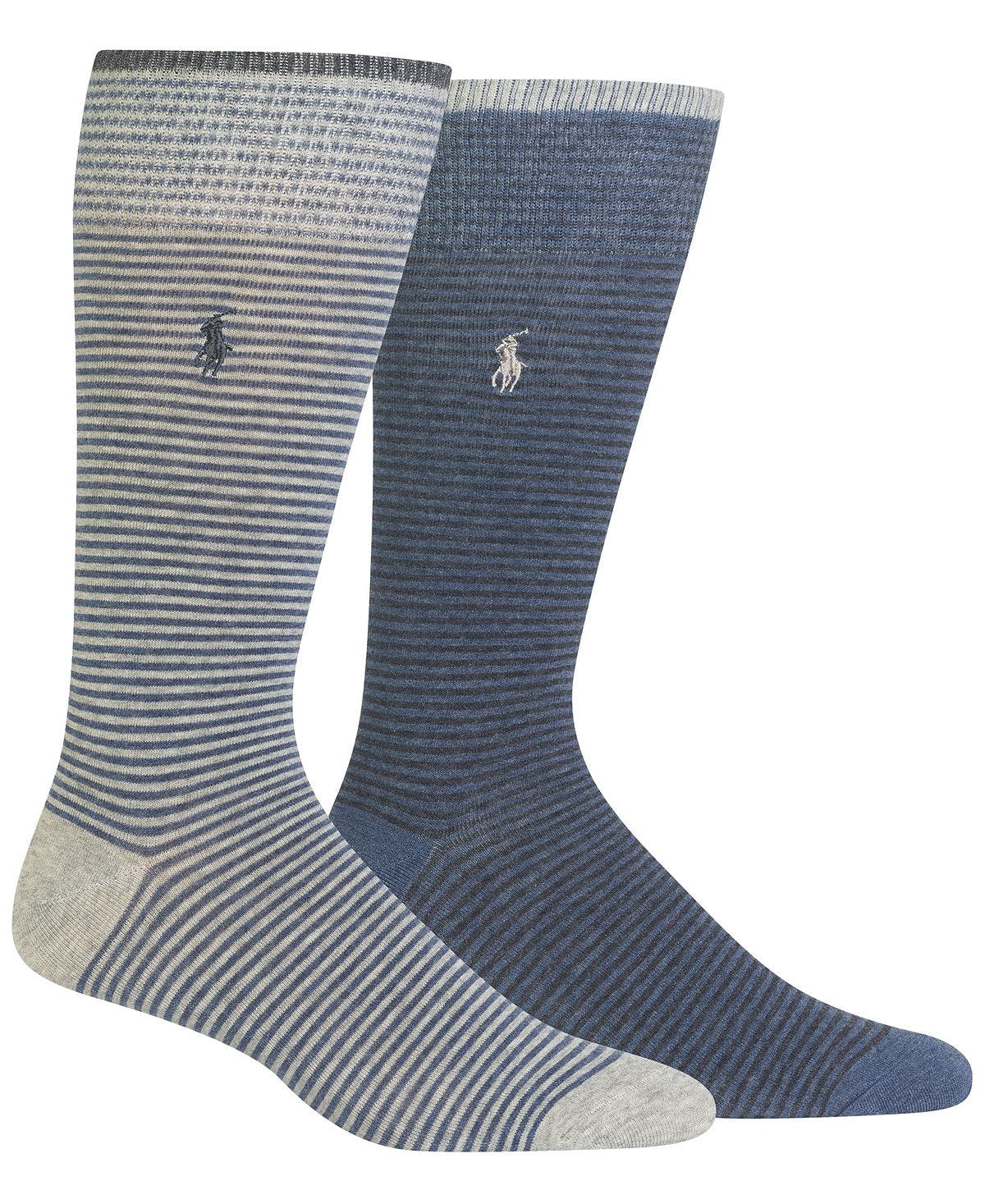 Polo Ralph Lauren 2-pk. Heathered Stripes Socks Denim Assorted