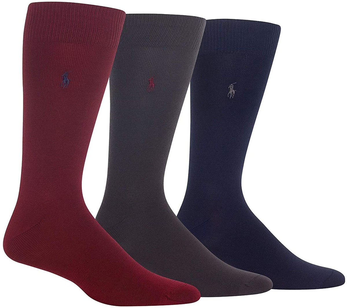 Polo Ralph Lauren 3 Pack Super Soft Dress Socks Wine/Navy/Black