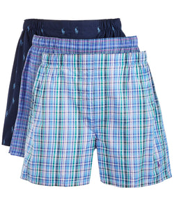 Polo Ralph Lauren 3-pk. Classic Woven Boxers Navy Pp / Moss Plaid / Lake Plaid thumbnail 1