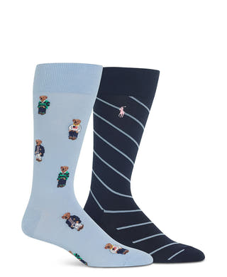 Polo Ralph Lauren All Over Spring Socks Pack Of 2 Blue