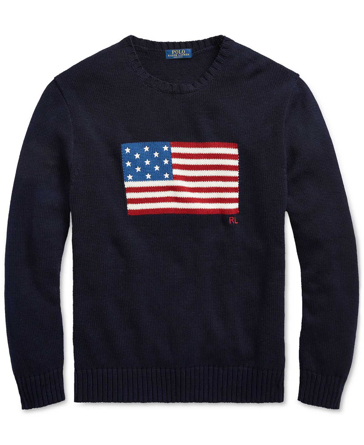 Polo Ralph Lauren American Flag Cotton Sweater Navy
