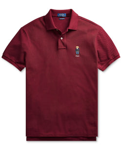 Polo Ralph Lauren Basic Slim Fit Mesh Bear Polo Shirt Classic Wine thumbnail 2