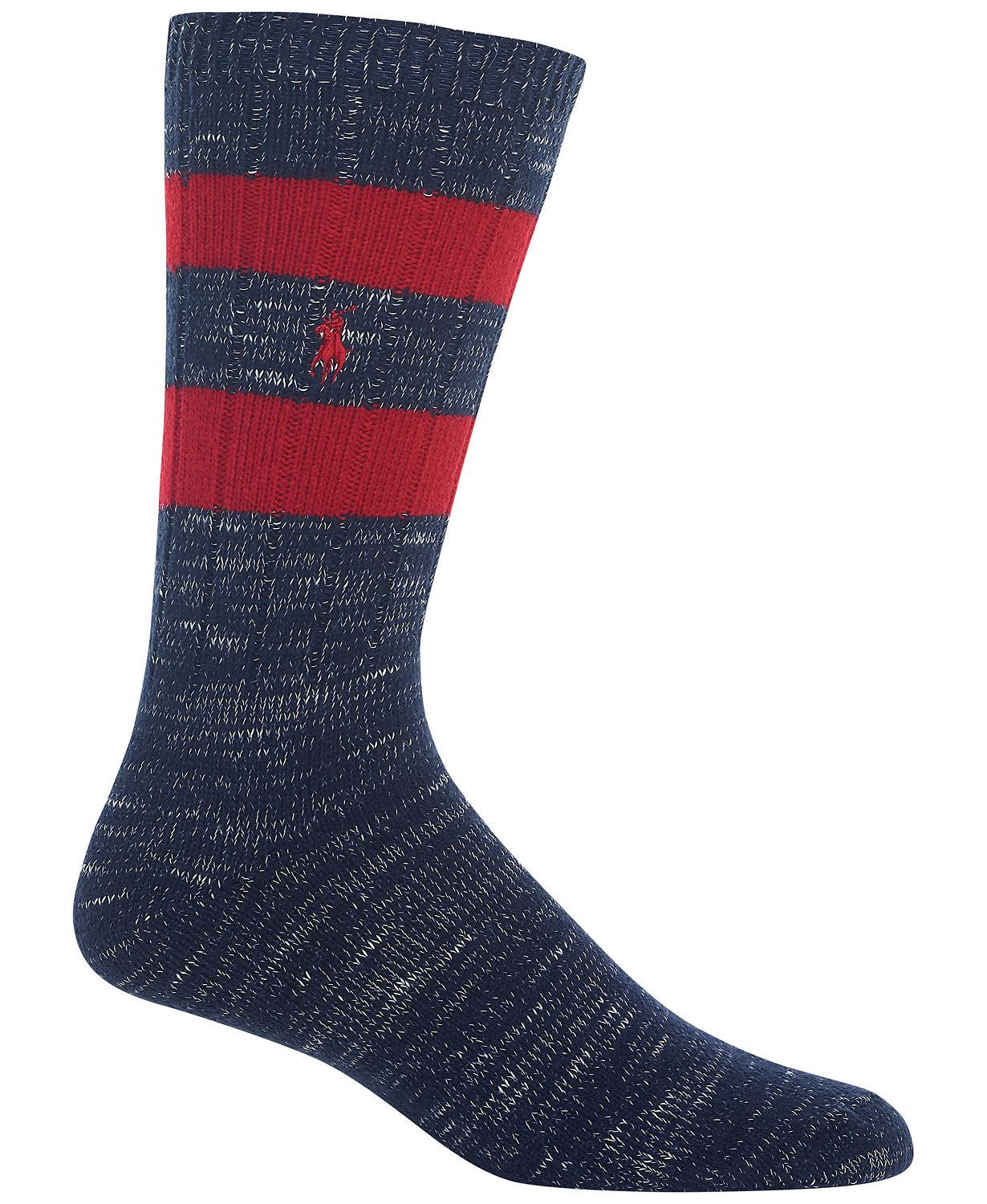 Polo Ralph Lauren Big & Tall Marled Stripe Boot Socks Dark Blue ...