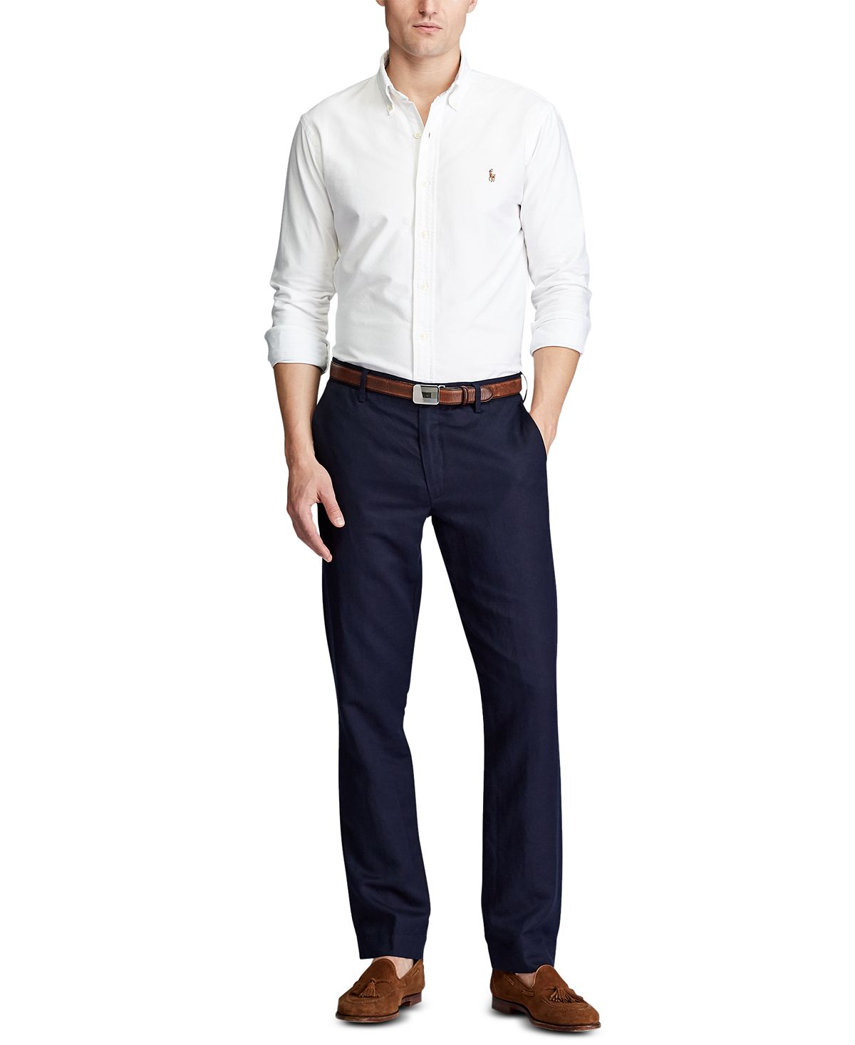 Polo Ralph Lauren Big & Tall Straight Fit Linen-blend Pants Aviator Navy