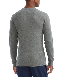 Polo Ralph Lauren Big & Tall Waffle-knit Logo-print Long-sleeve Sleep T-shirt Charcoal Heather thumbnail 3