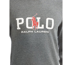 Polo Ralph Lauren Big & Tall Waffle-knit Logo-print Long-sleeve Sleep T-shirt Charcoal Heather thumbnail 4