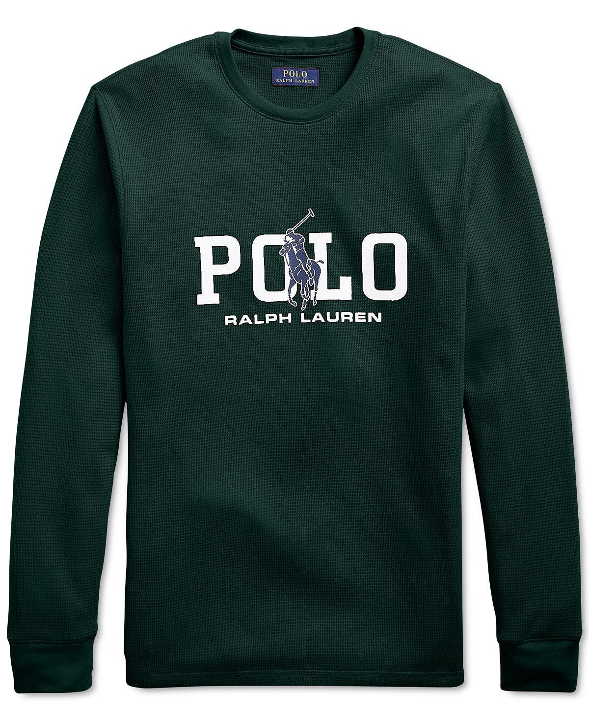 Polo Ralph Lauren Big & Tall Waffle-knit Logo-print Long-sleeve Sleep T-shirt College Green