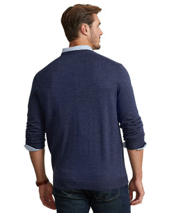 Polo Ralph Lauren Big & Tall Washable Merino Wool Sweater Fresco Blue Heather thumbnail 4