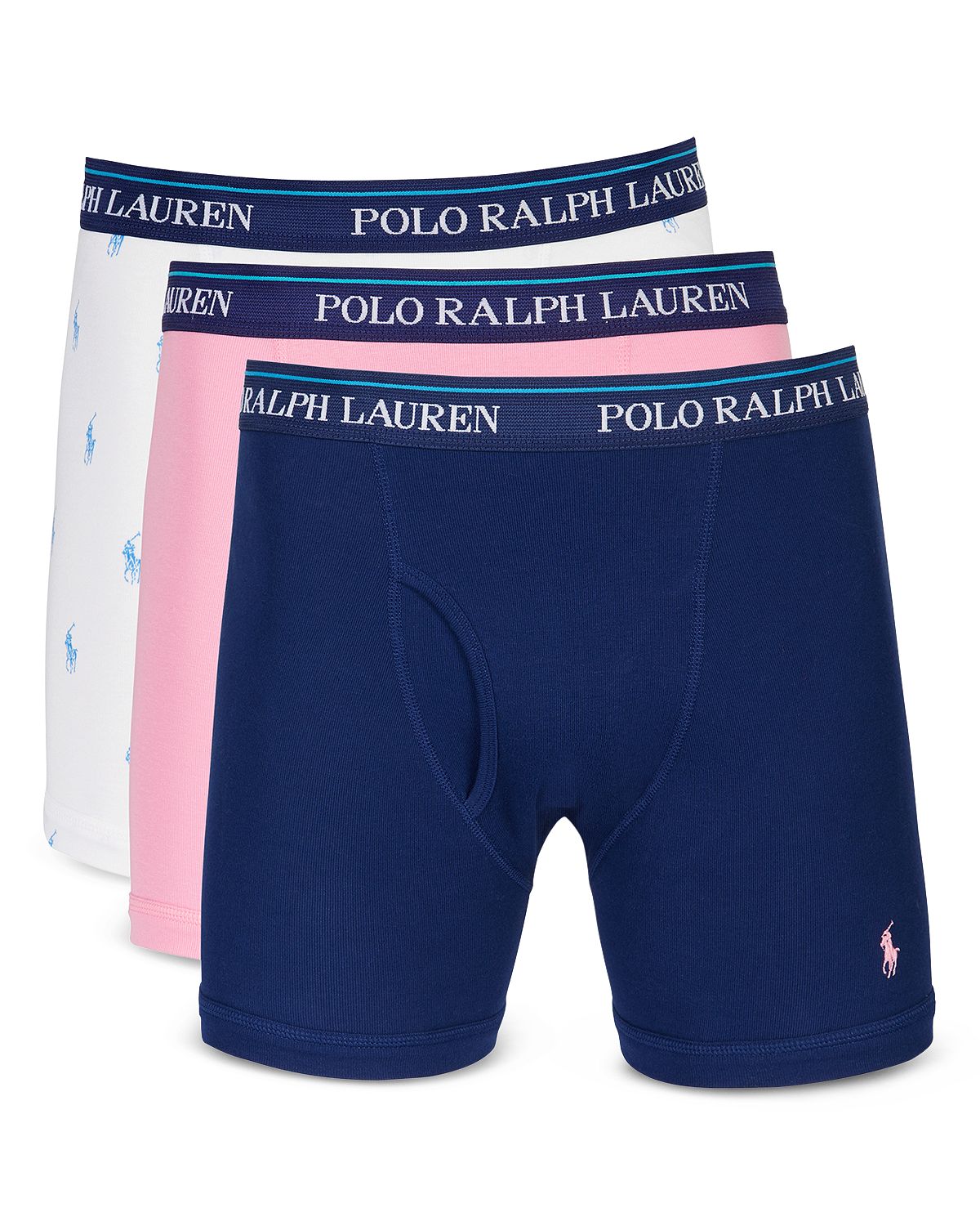 Polo Ralph Lauren Boxer Briefs Pack Of 3 Blue/Pink/White