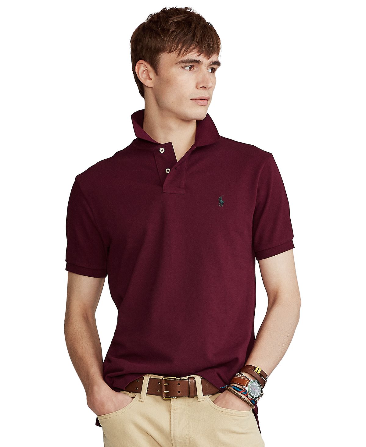 Polo Ralph Lauren Classic Fit Mesh Polo Shirt Classic Wine