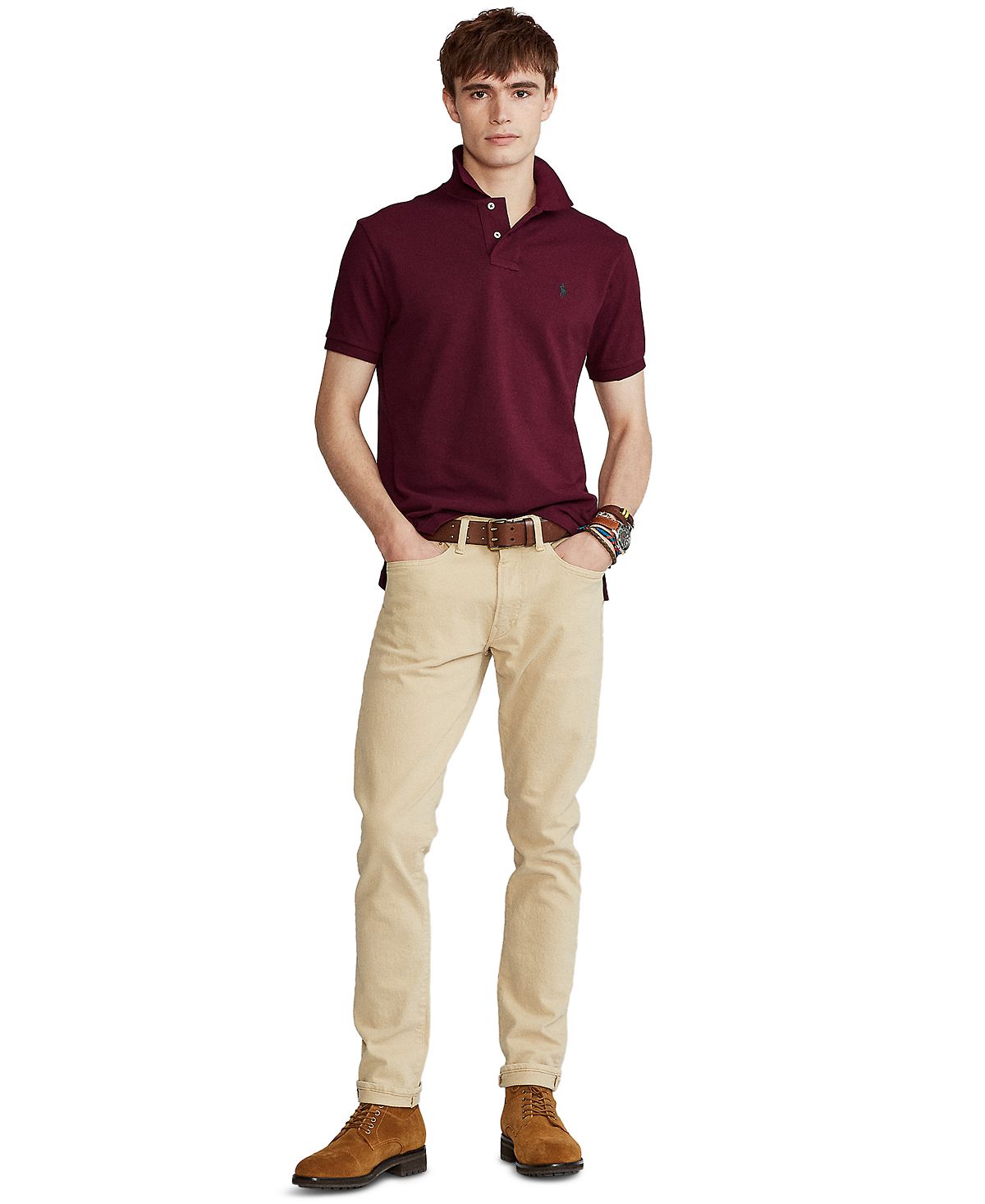 Polo Ralph Lauren Classic Fit Mesh Polo Shirt Classic Wine