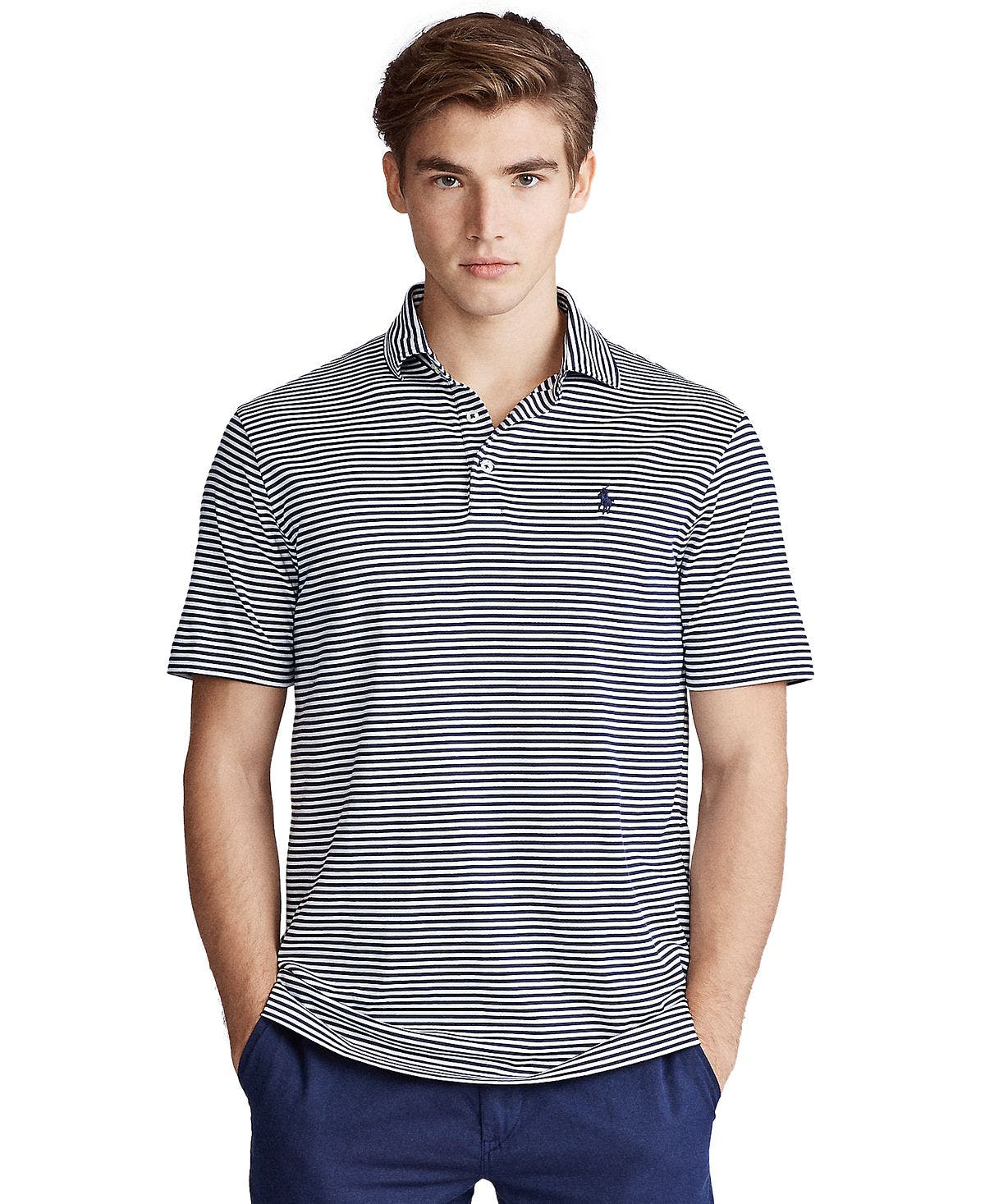Polo Ralph Lauren Classic Fit Soft Cotton Striped Polo French Navy/white