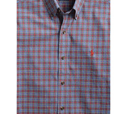 Polo Ralph Lauren Classic Fit Stretch Poplin Button-down Shirt Port Blue/Red Multi thumbnail 3