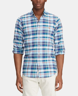 Polo Ralph Lauren Classic Fit Stripe Oxford Shirt Green Multi thumbnail 1