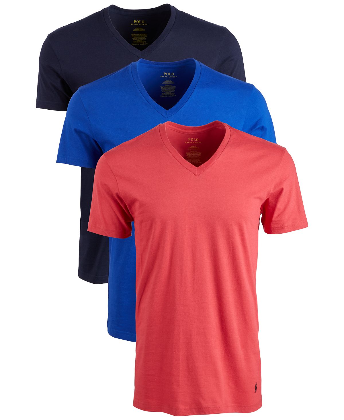Polo Ralph Lauren Classic V-neck Cotton T-shirt 3-pk. Royal/red/navy