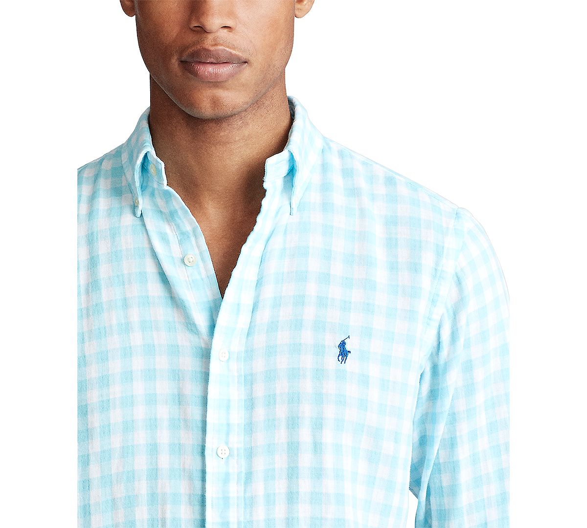 Polo Ralph Lauren Classic-fit Gingham Shirt Turquoise/white