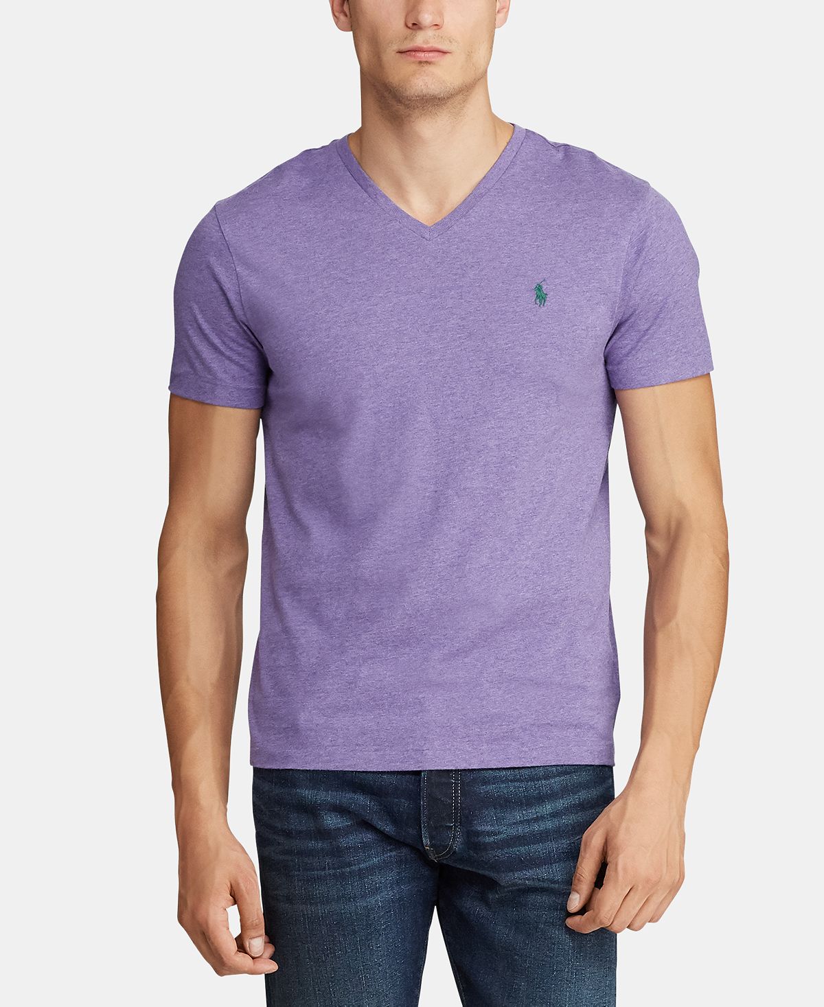 Polo Ralph Lauren Classic-fit V Neck T-shirt Heather Purple
