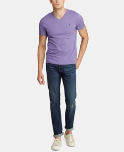 Polo Ralph Lauren Classic-fit V Neck T-shirt Heather Purple thumbnail 2