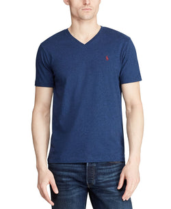 Polo Ralph Lauren Classic-fit V Neck T-shirt Monroe Blue Heather thumbnail 1