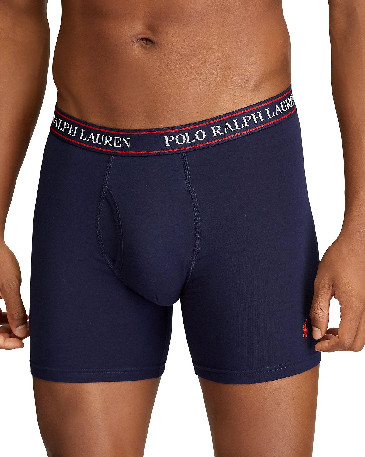 Polo Ralph Lauren Cotton-blend 4-way Stretch Classic-fit Boxer Briefs Pack Of 3 Navy/White/Light Blue