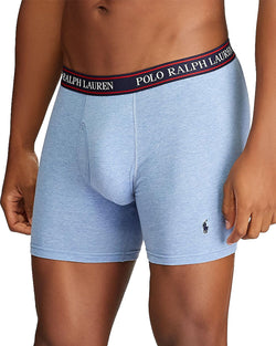 Polo Ralph Lauren Cotton-blend 4-way Stretch Classic-fit Boxer Briefs Pack Of 3 Navy/White/Light Blue thumbnail 3
