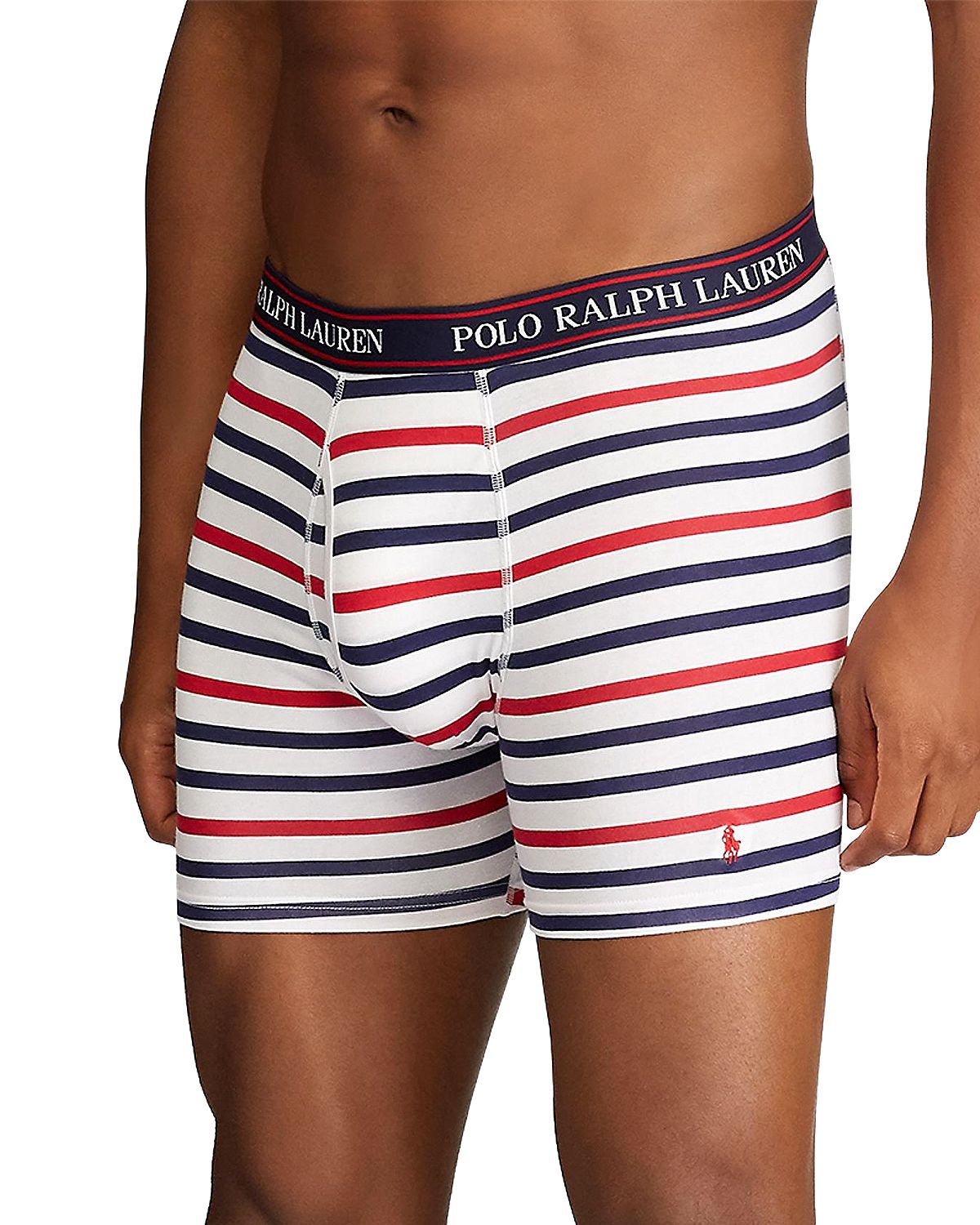 Polo Ralph Lauren Cotton-blend 4-way Stretch Classic-fit Boxer Briefs Pack Of 3 Navy/White/Light Blue