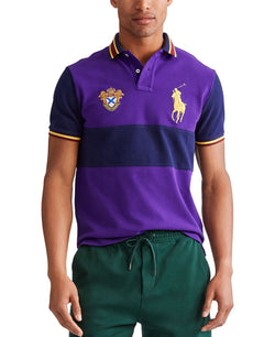 Polo Ralph Lauren Custom Slim Fit Big Pony Mesh Polo Shirt Chalet Purple Multi thumbnail 1