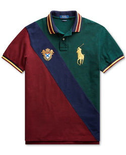 Polo Ralph Lauren Custom Slim Fit Big Pony Mesh Polo Shirt College Green Multi thumbnail 3