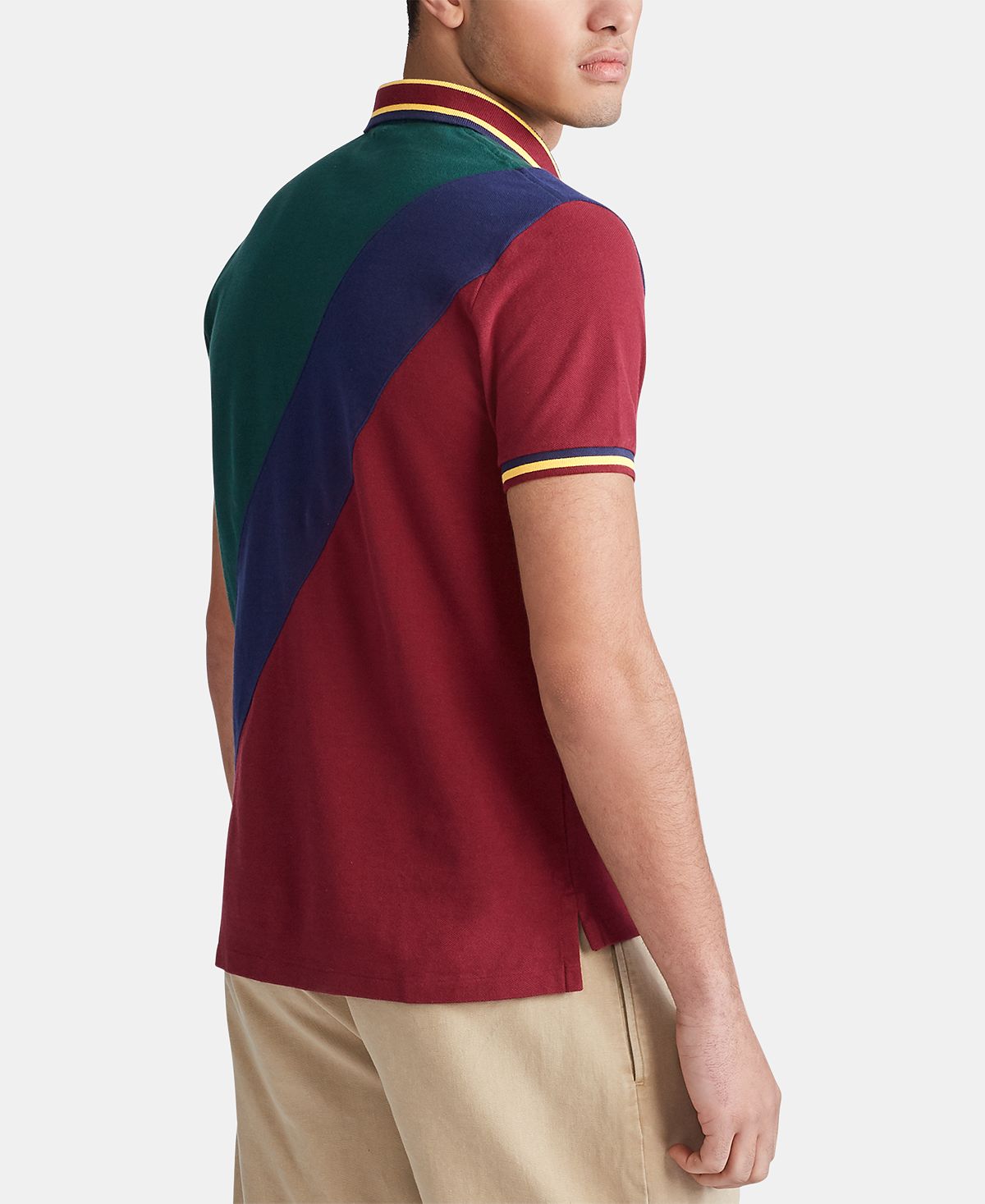 Polo Ralph Lauren Custom Slim Fit Big Pony Mesh Polo Shirt College Green Multi