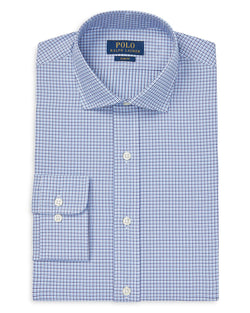 Polo Ralph Lauren Estate Plaid Slim Fit Dress Shirt Blue/White thumbnail 1