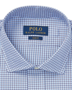 Polo Ralph Lauren Estate Plaid Slim Fit Dress Shirt Blue/White thumbnail 2
