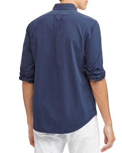 Polo Ralph Lauren Garment-dyed Slim Fit Button-down Shirt Navy thumbnail 2