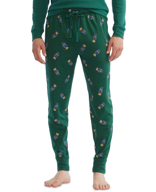 Polo Ralph Lauren Knit Allover Logo Jogger Pajama Pants Green