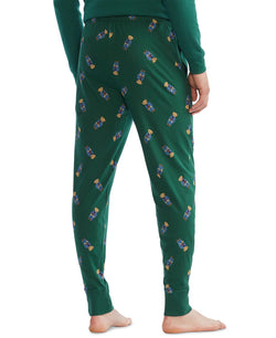 Polo Ralph Lauren Knit Allover Logo Jogger Pajama Pants Green thumbnail 4