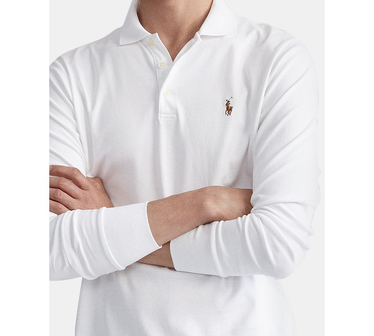 Polo Ralph Lauren Long Sleeve Soft Cotton Polo Shirt White
