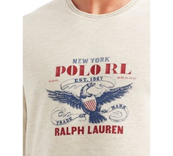 Polo Ralph Lauren Long-sleeve Graphic Waffle-knit Pajama Shirt Oatmeal Heather thumbnail 3