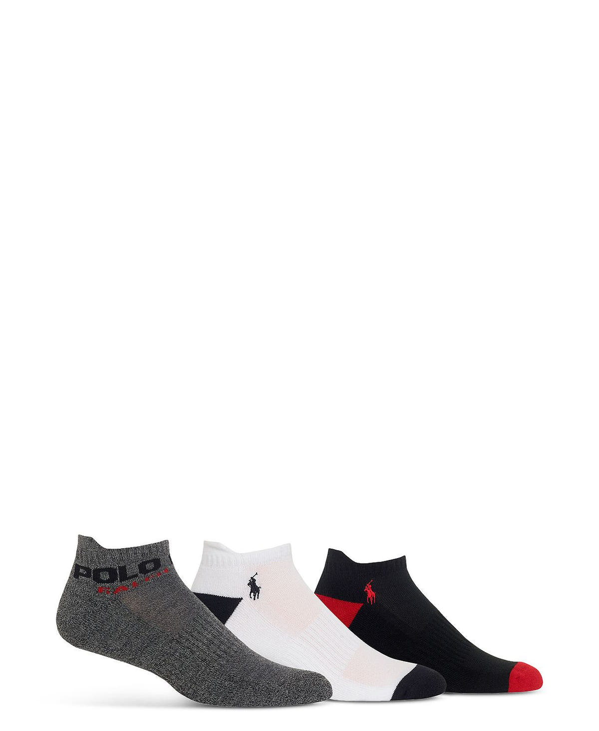Polo Ralph Lauren Low-cut Socks Pack Of 3 Black/white/gray