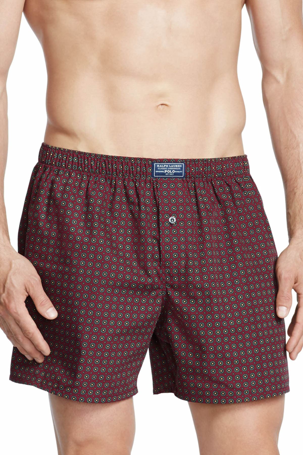Polo Ralph Lauren Maroon Medallion Print Woven Boxer Short